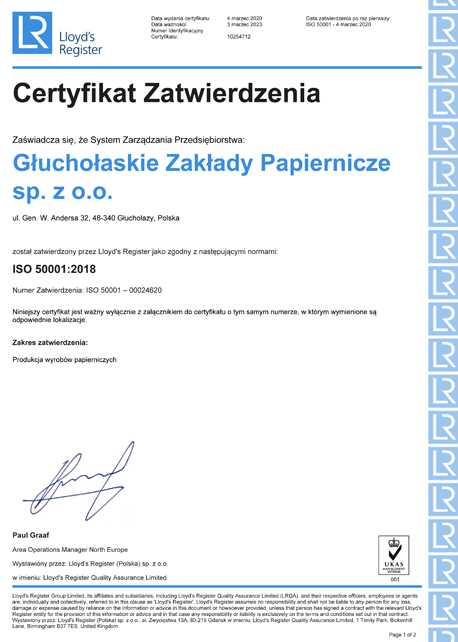 certyfikat ISO